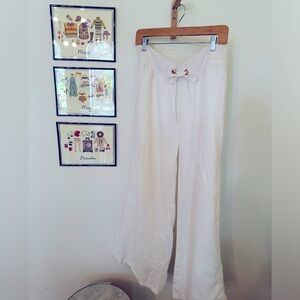 Lilly Pulitzer Wide Leg Linen Pull On Pants Size Medium